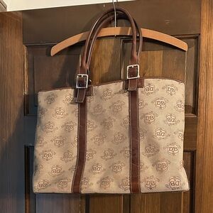 Dooney & Bourke Brown and Tan signature large tote bag